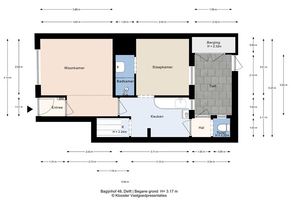 Plattegrond - Bagijnhof 48, 2611 AP Delft - Bagijnhof 48_Begane grond.jpg